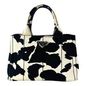 Prada Cow Print Canapa Tote Bag